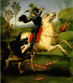 Raffaello Sanzio - Sf. Gheorghe in lupta cu balaurul